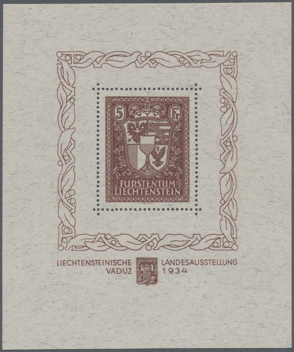 * Liechtenstein: 1934, Landesausstellung-Blockausgabe Ungebraucht (in Den Ecken Sauber Entfalzt) Und Einwandfrei - Lettres & Documents
