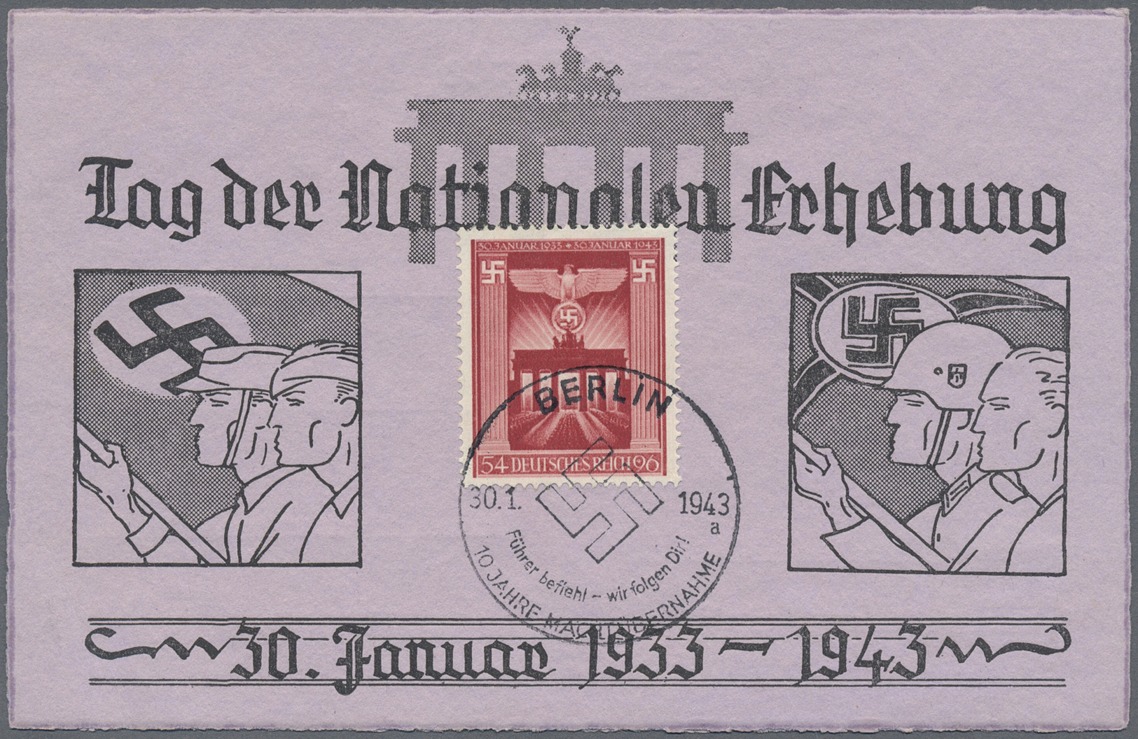Ansichtskarten: Propaganda: 1930/1943, "Tag Der Nationalen Erhebung",  "Deutschland Erwache!" (Horst - Partiti Politici & Elezioni