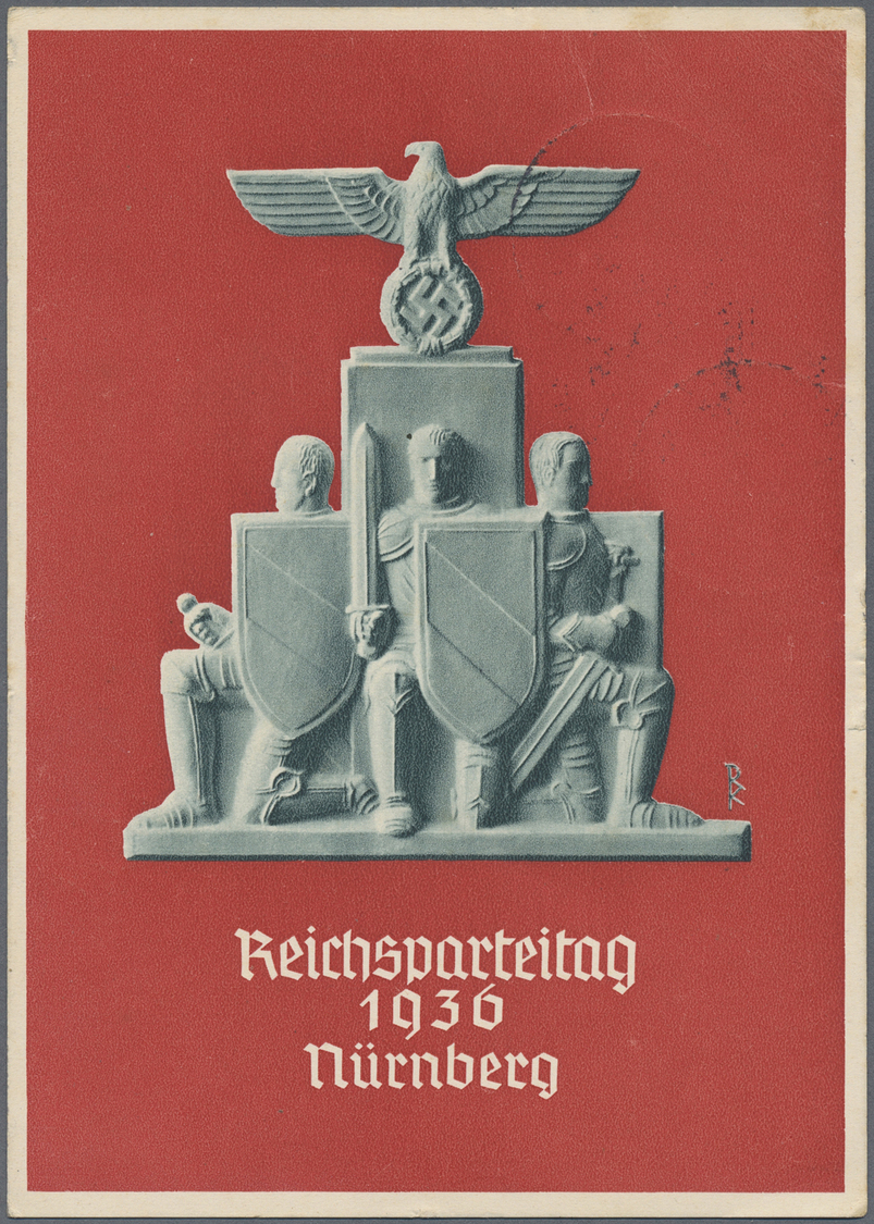 Ansichtskarten: Propaganda: 1933/1936, "Reichsparteitag" 4 Karten Von 1934 (Gebrauchsspuren) Bis 193 - Political Parties & Elections