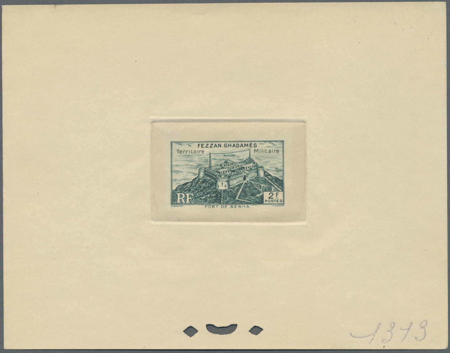 (*) Fezzan: 1946, 2fr. Fort De Sebha, Four Epreuve In Brown, Yellow-brown, Purple And Bluish Green. Maury 24 - Storia Postale