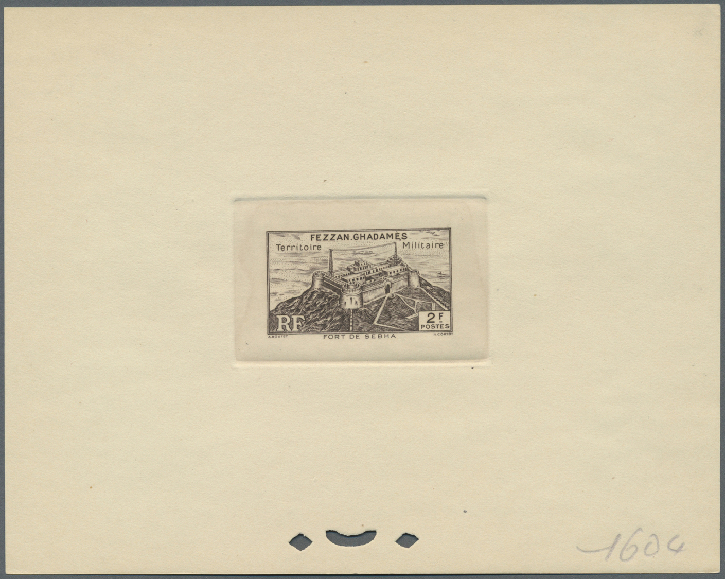 (*) Fezzan: 1946, 2fr. Fort De Sebha, Four Epreuve In Brown, Yellow-brown, Purple And Bluish Green. Maury 24 - Storia Postale