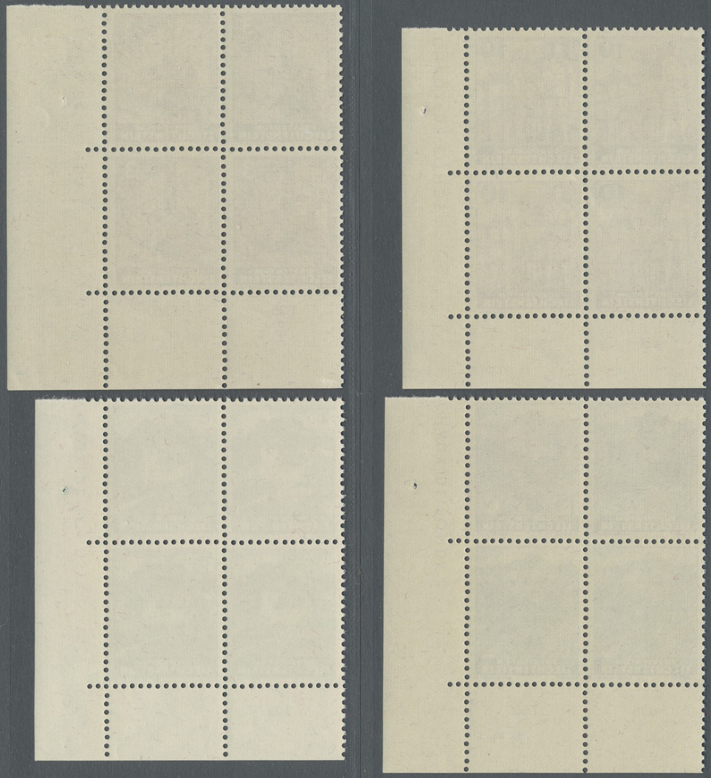 ** Liechtenstein: 1937 - 1938, Freimarken: Landschaften Und Burgen, Postfrische Luxus Eckrand-Viererblocks Rechts - Lettres & Documents