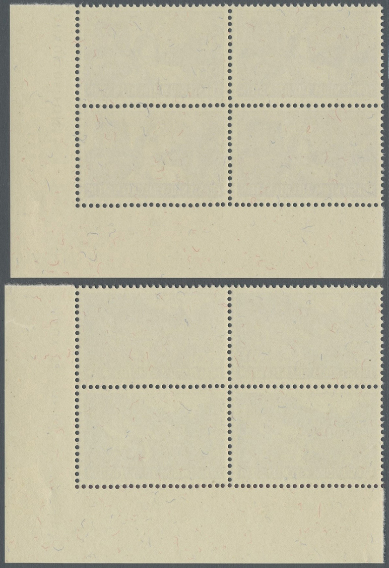 ** Liechtenstein: 1937 - 1938, Freimarken: Landschaften und Burgen, postfrische Luxus Eckrand-Viererblocks rechts