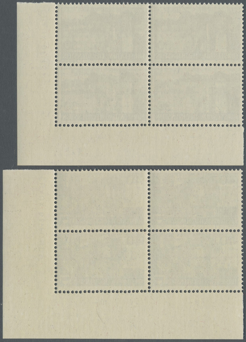 ** Liechtenstein: 1937 - 1938, Freimarken: Landschaften und Burgen, postfrische Luxus Eckrand-Viererblocks rechts