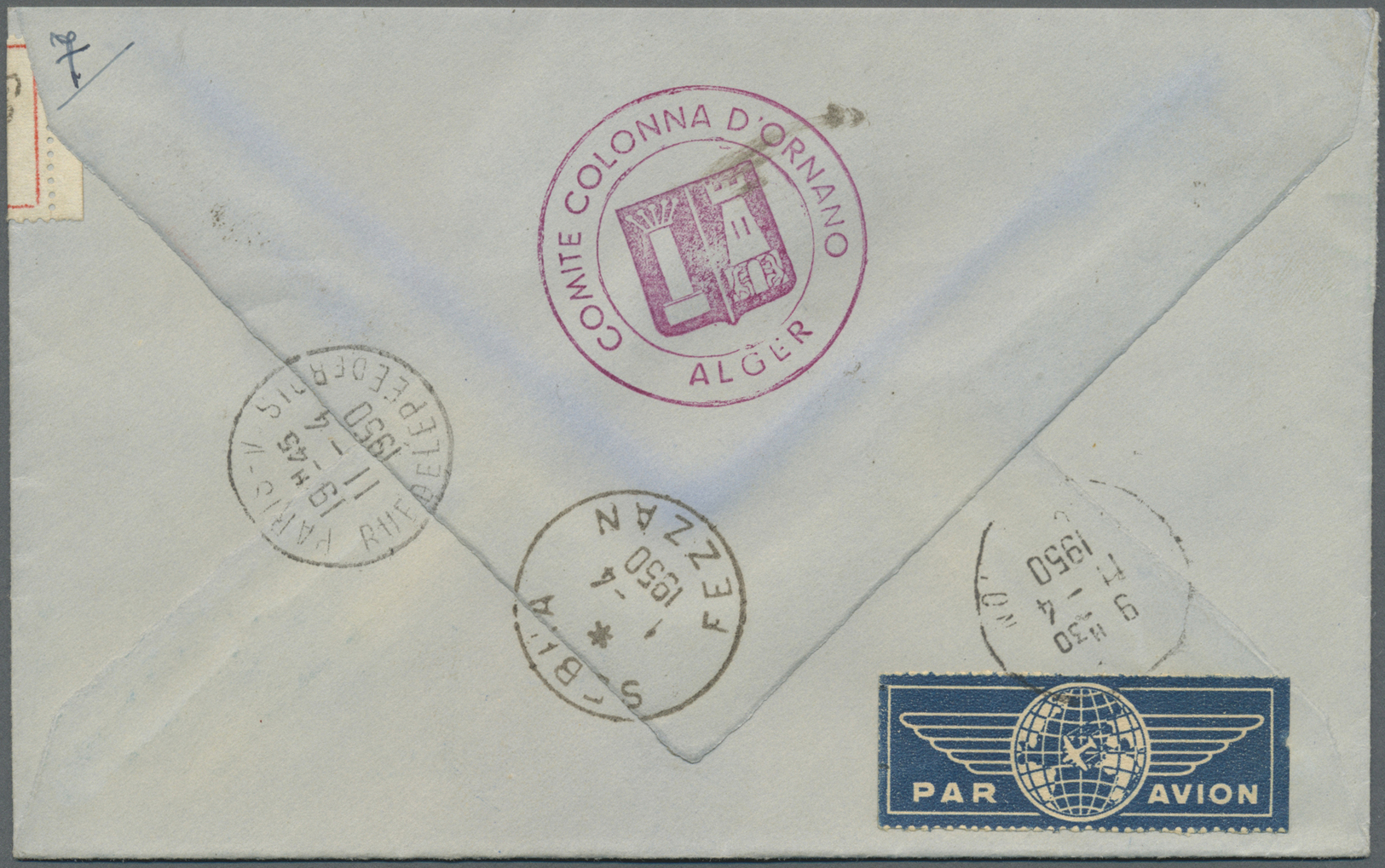Br Fezzan: 1949, Definitives Pictorials/Officers, 1fr. To 50fr., Complete Set Of Eleven Values On Two Registered Airmail - Covers & Documents