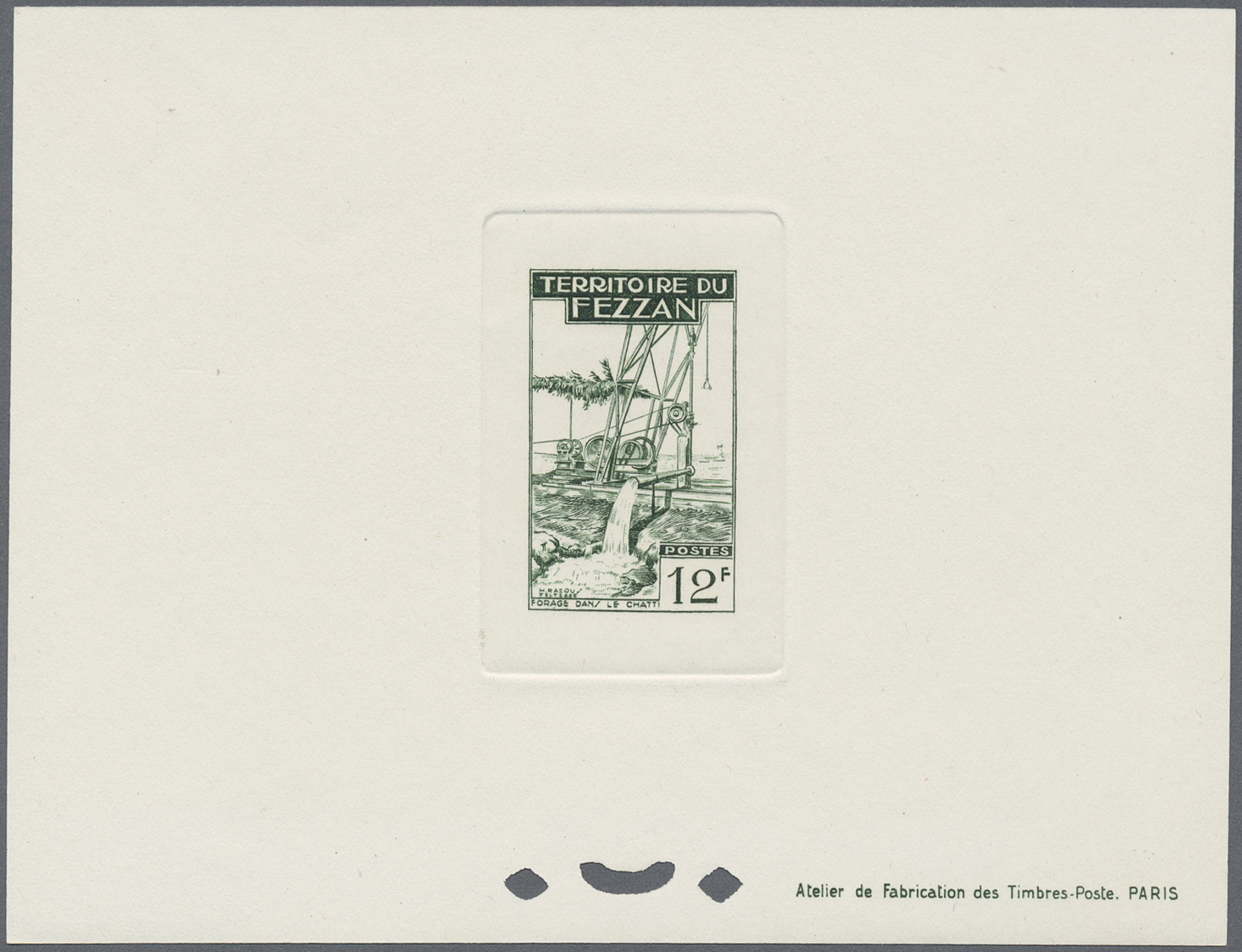 (*) Fezzan: 1951, Definitives "Agriculture", complete set as epreuve de luxe, six of them some slight imperfections. Mau