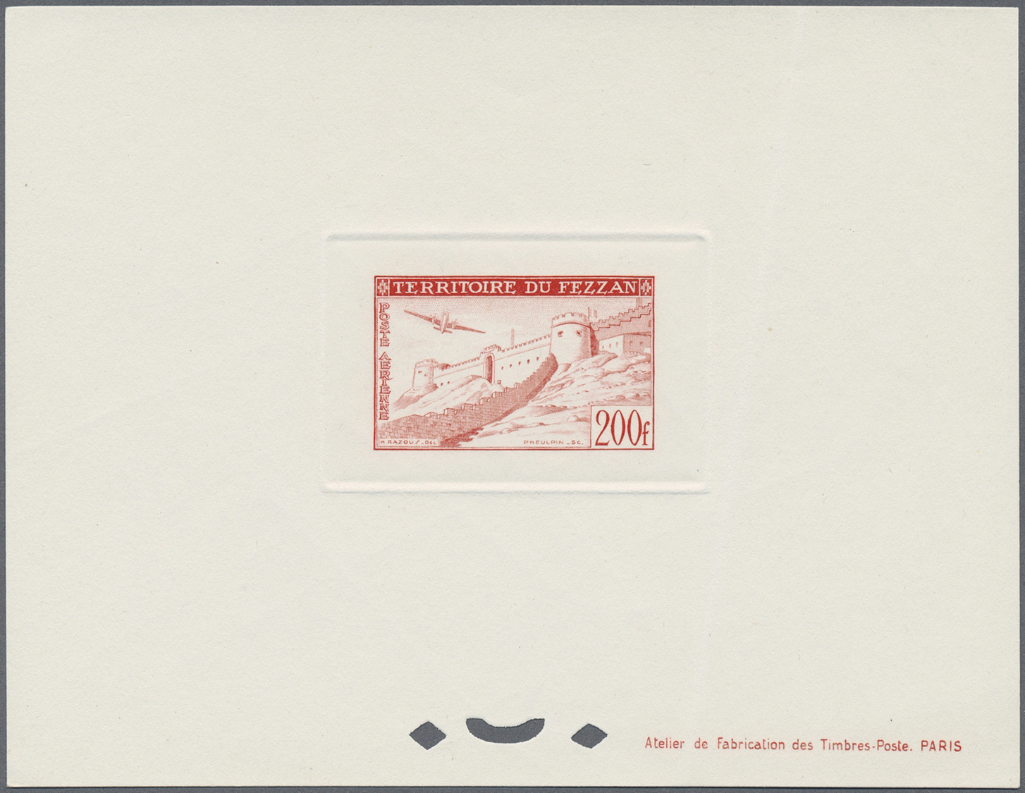 (*) Fezzan: 1951, Airmails, 100fr. And 200fr. Each As Epreuve De Luxe (200fr. Creased). Maury PA8/9 - Covers & Documents