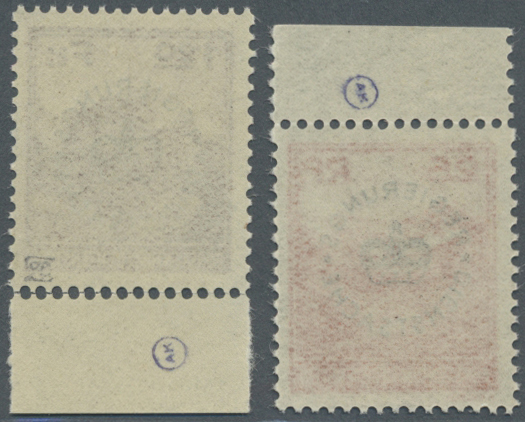 ** Liechtenstein - Dienstmarken: 1933, 25 Rp. Und 1,20 Fr. Mit Schwarzem Aufdruck REGIERUNGS DIENSTSACHE, Beide W - Official