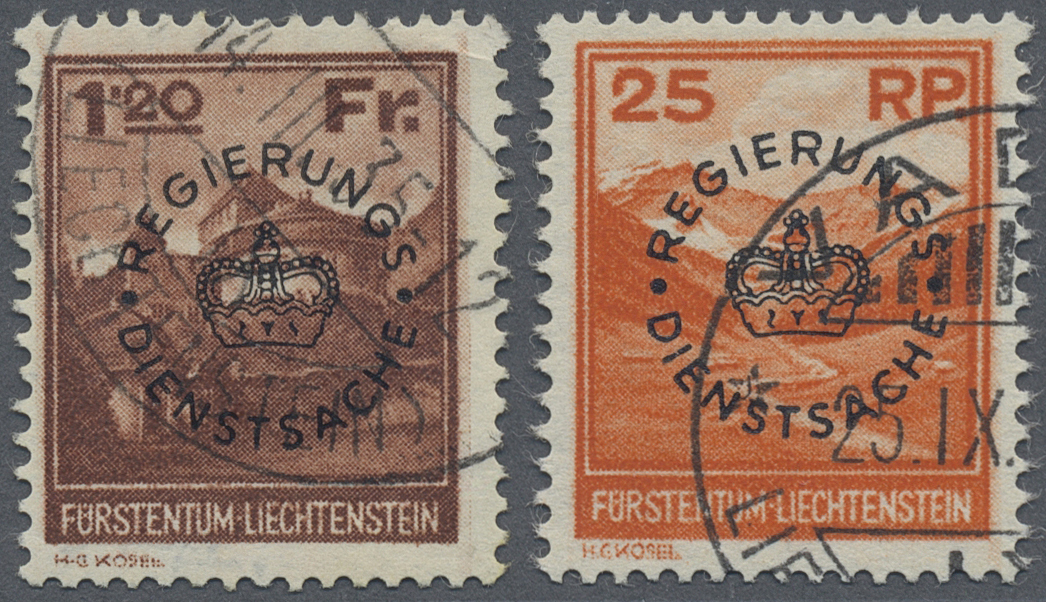 O Liechtenstein - Dienstmarken: Ausgabe 1933, Gut Gezähnter Und Sauber Gestempelter Qualitätssatz - Official