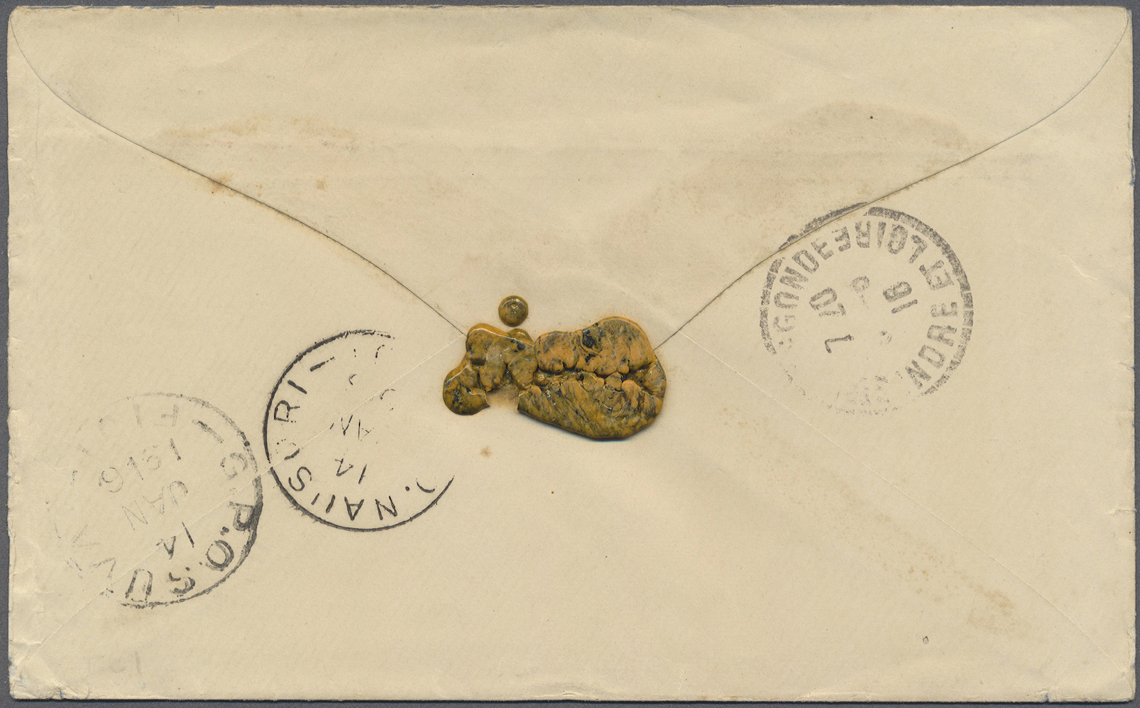 Br Fiji-Inseln: 1916. Envelope Addressed To France Bearing SG 126, 1/2 D Green And SG 127, 1d Carmine (2) Tied By 'Natov - Fiji (...-1970)