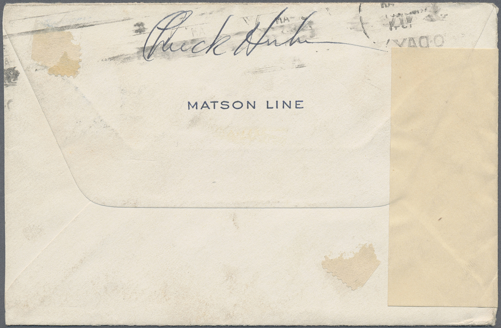 Br Fiji-Inseln: 1941. Envelope Addressed To The United States Bearing SG 257, 3d Blue Tied By Suva Slogan Cachet With 'O - Fidji (...-1970)