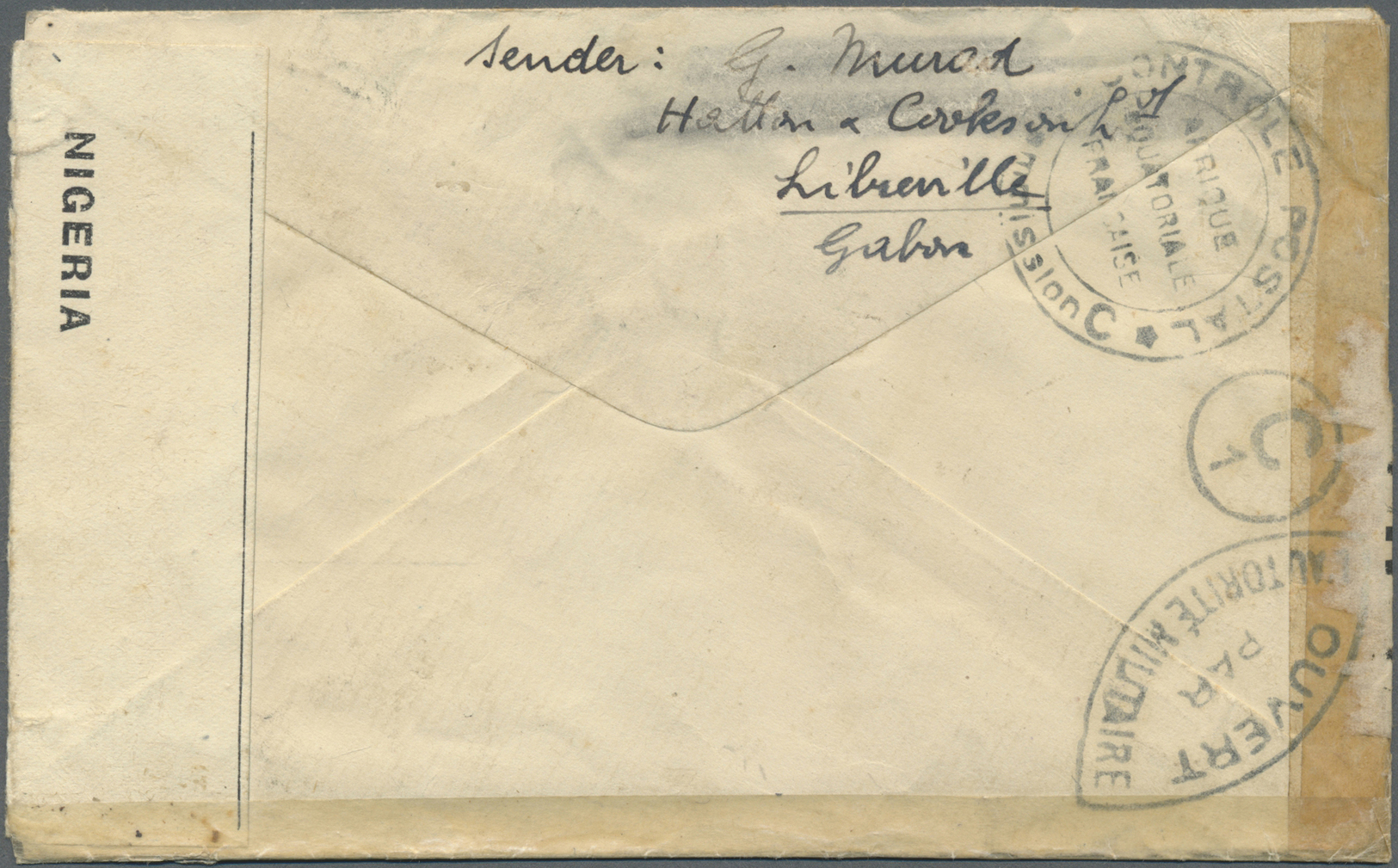 Br Französisch-Äquatorialafrika: 1941. Censored Envelope Written From Libreville, Gabon Addressed To London Bearing A.E. - Covers & Documents