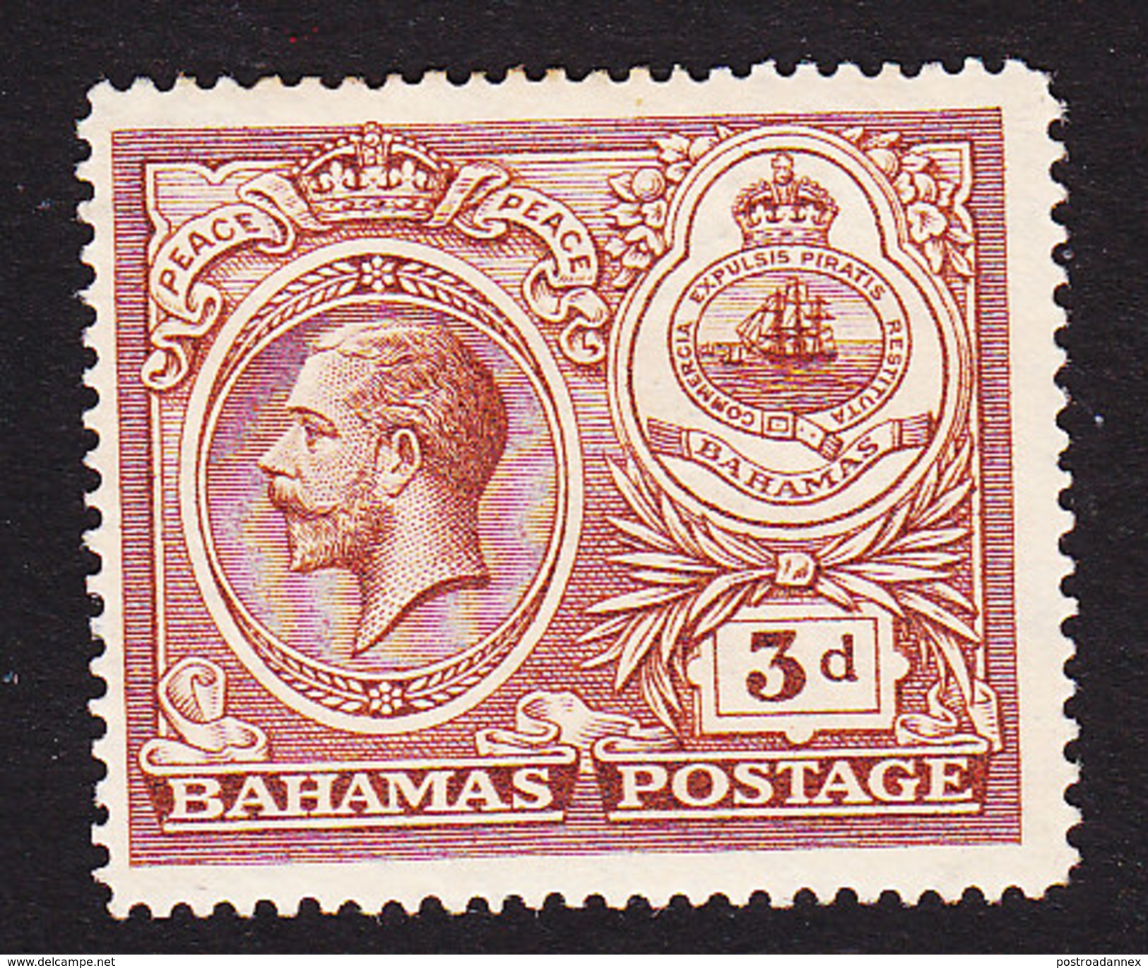 Bahama, Scott #68, Mint Hinged, George V And Seal Of Bahamas, Issued 1920 - 1859-1963 Crown Colony