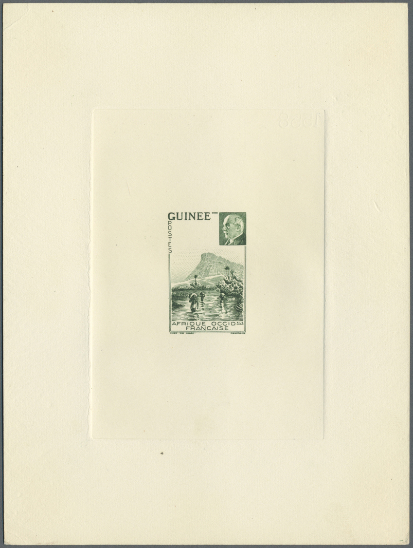 (*) Französisch-Guinea: 1941, Petain/Passage, Epreuve In Green Without Value. Maury Refers To 178/79 - Other & Unclassified