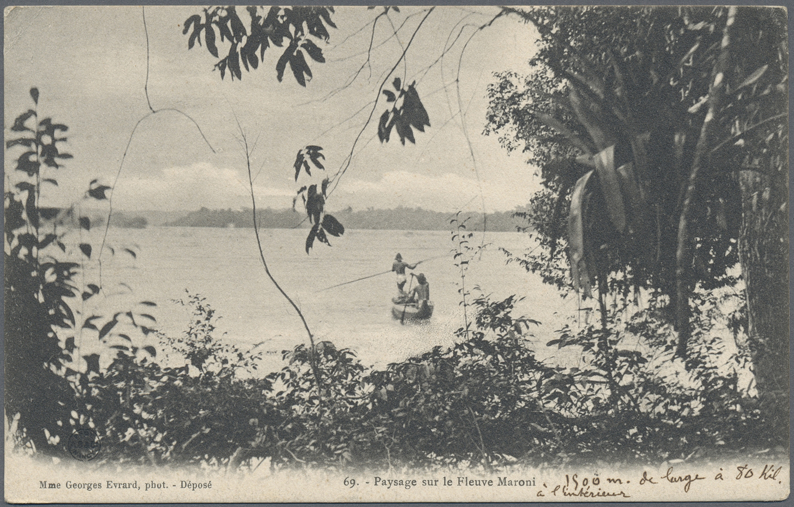 Br Französisch-Guyana: 1904. Picture Post Card Of 'Paysage Sr Le Fleuve Maroni' Addressed To Tunis, North Africa Bearing - Lettres & Documents