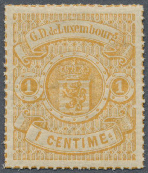 ** Luxemburg: 1867, 1 C. Orange Wappenausgabe, Völlig Postfrisches Luxusstück. - Autres & Non Classés