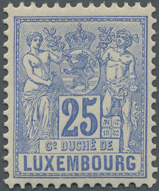 ** Luxemburg: 1882: 25 Centimes Allegorie, Blau/ultramarin, Gez. 12½, In Tadelloser Postfrischer Erhaltung (Mi€ C - Autres & Non Classés