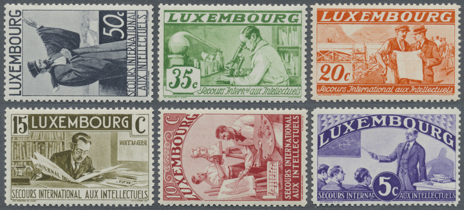 ** Luxemburg: 1935. Intellektuelle. Kpl. Postfrischer Luxussatz Ohne Jegliche Signaturen. (Mi. € 1500,-) 1935. Co - Other & Unclassified