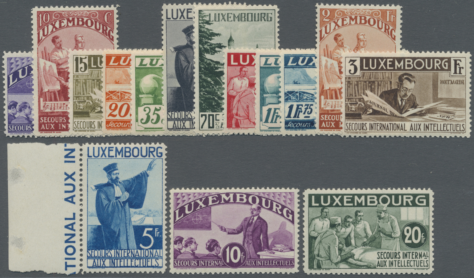 ** Luxemburg: 1935, Intellektuelle Kompletter Satz Postfrisch, Mi. € 1.200,-- - Other & Unclassified