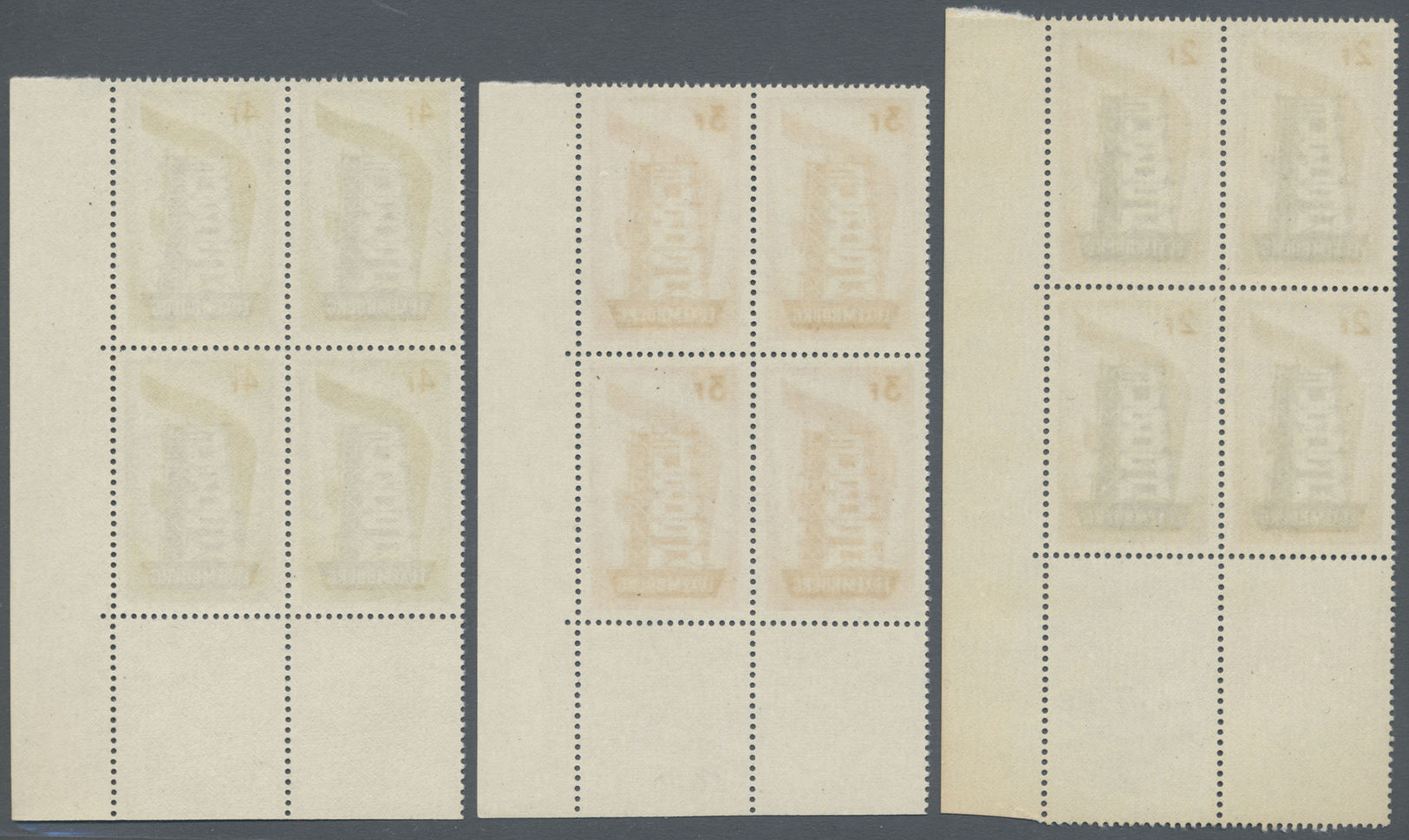 **/ Luxemburg: 1956, Europa, Je Im Postfrischen Viererblock Aus Der Rechten Unteren Bogenecke Mit Komplettem Druck - Other & Unclassified