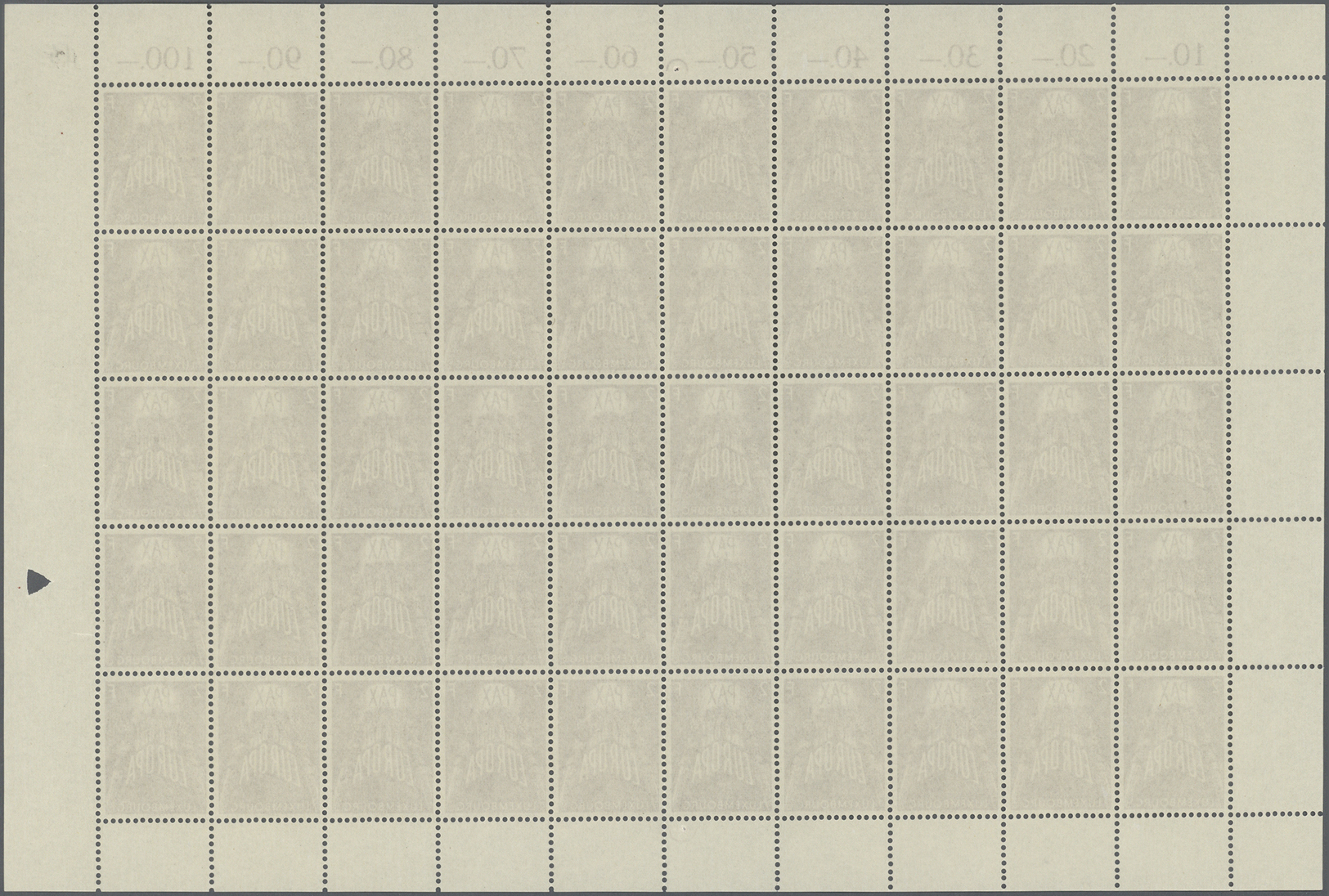 ** Luxemburg: 1957, Europa, 2 - 4 Fr. Je Im Kompletten Bogen Zu 50 Werten, Einmal Mittig Gefaltet, Tadellos Postf - Other & Unclassified