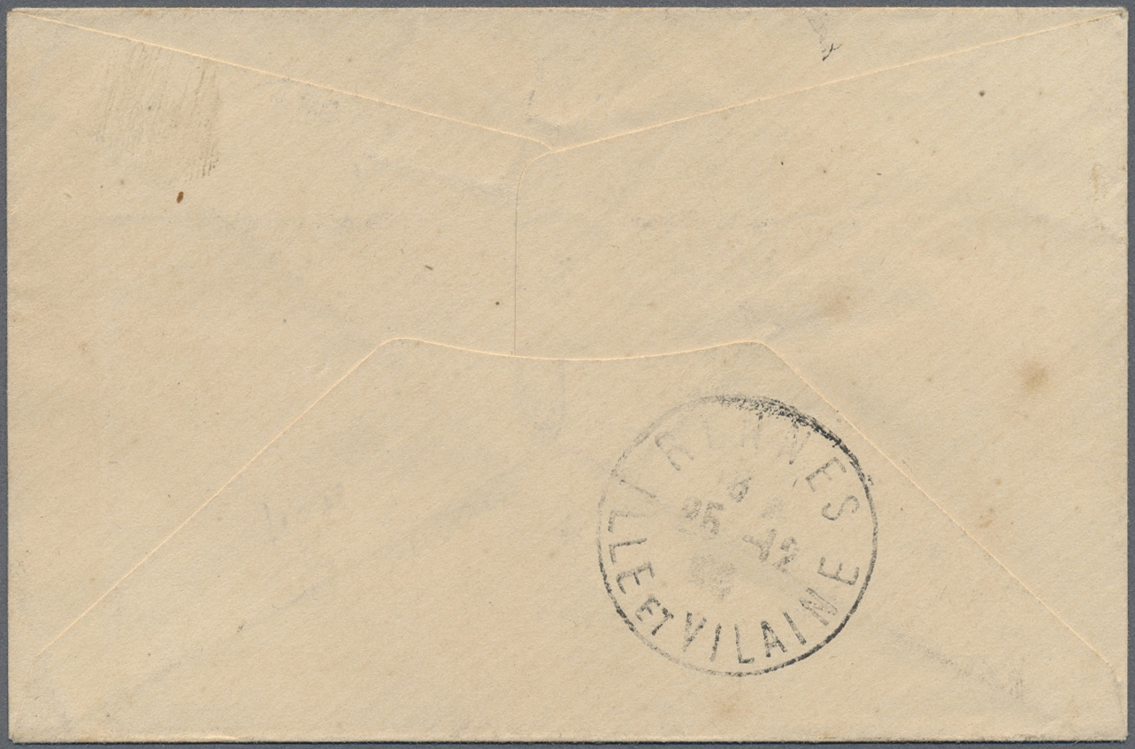 GA Gabun: 1905. Postal Stationery Envelope 5c Yellow Green Cancelled By Libreville Gabon Date Stamp Addressed To France  - Gabon