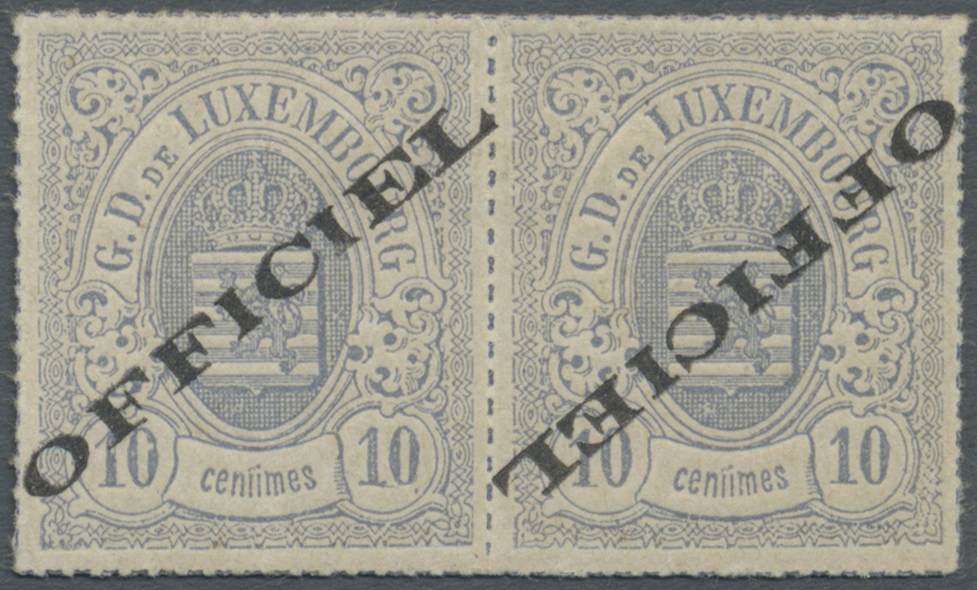 * Luxemburg - Dienstmarken: 1875, 10 Cent. Dienstmarke Mit Aufdruck "OFFICIEL" Im "Téte Béche"-Paar Mit Normalem - Service