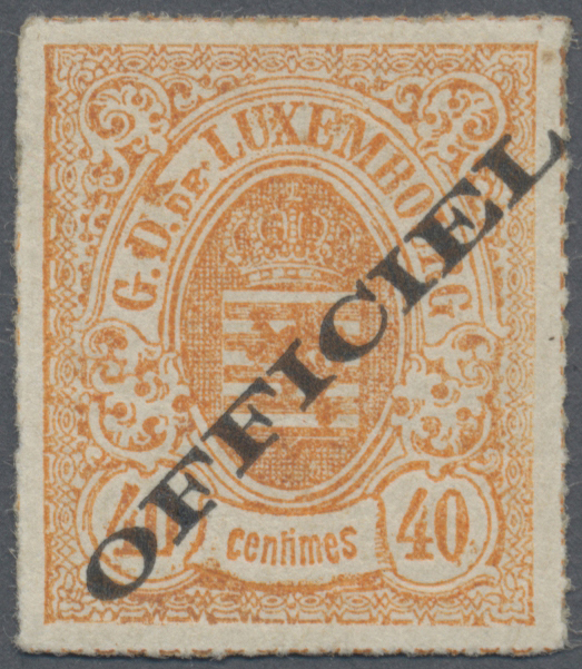 * Luxemburg - Dienstmarken: 1875: 40 C. Rotorange, Type I, Ungebrauchtes Kabinettstück Dieser äußerst Seltenen M - Service