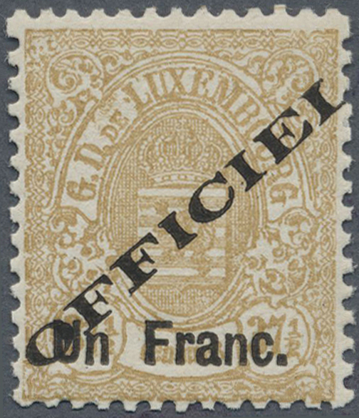 ** Luxemburg - Dienstmarken: 1875, 1 Fr Auf 37½ C Wappen Gelbbraun Mit Aufdruck "OFFICIEL", In Breiter Type I In - Service