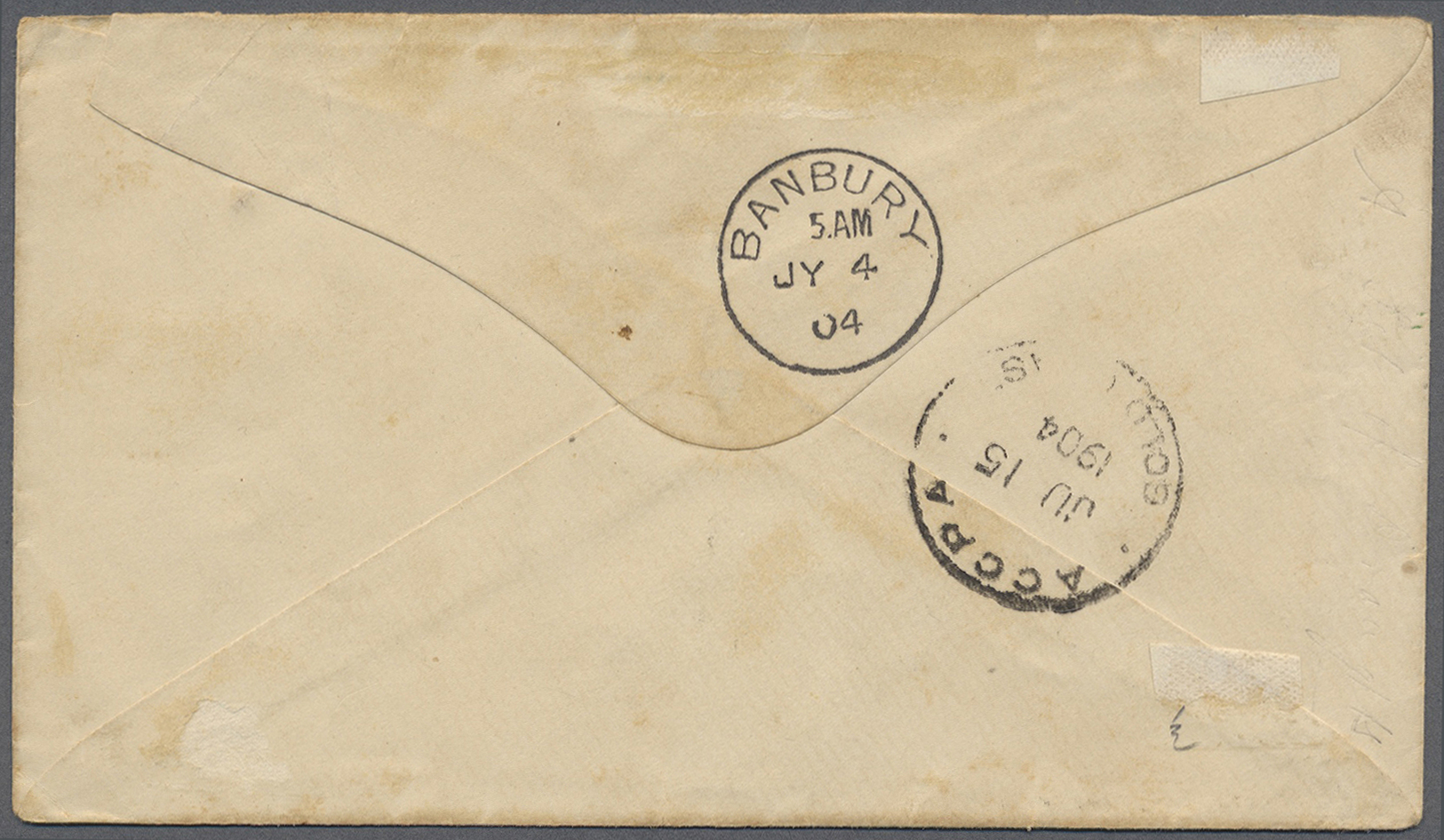 Br Goldküste: 1904. Envelope Addressed To England Bearing SG 39, 1d Purple And Carmine Tied By Ahuri/Gold Coast Date Sta - Gold Coast (...-1957)