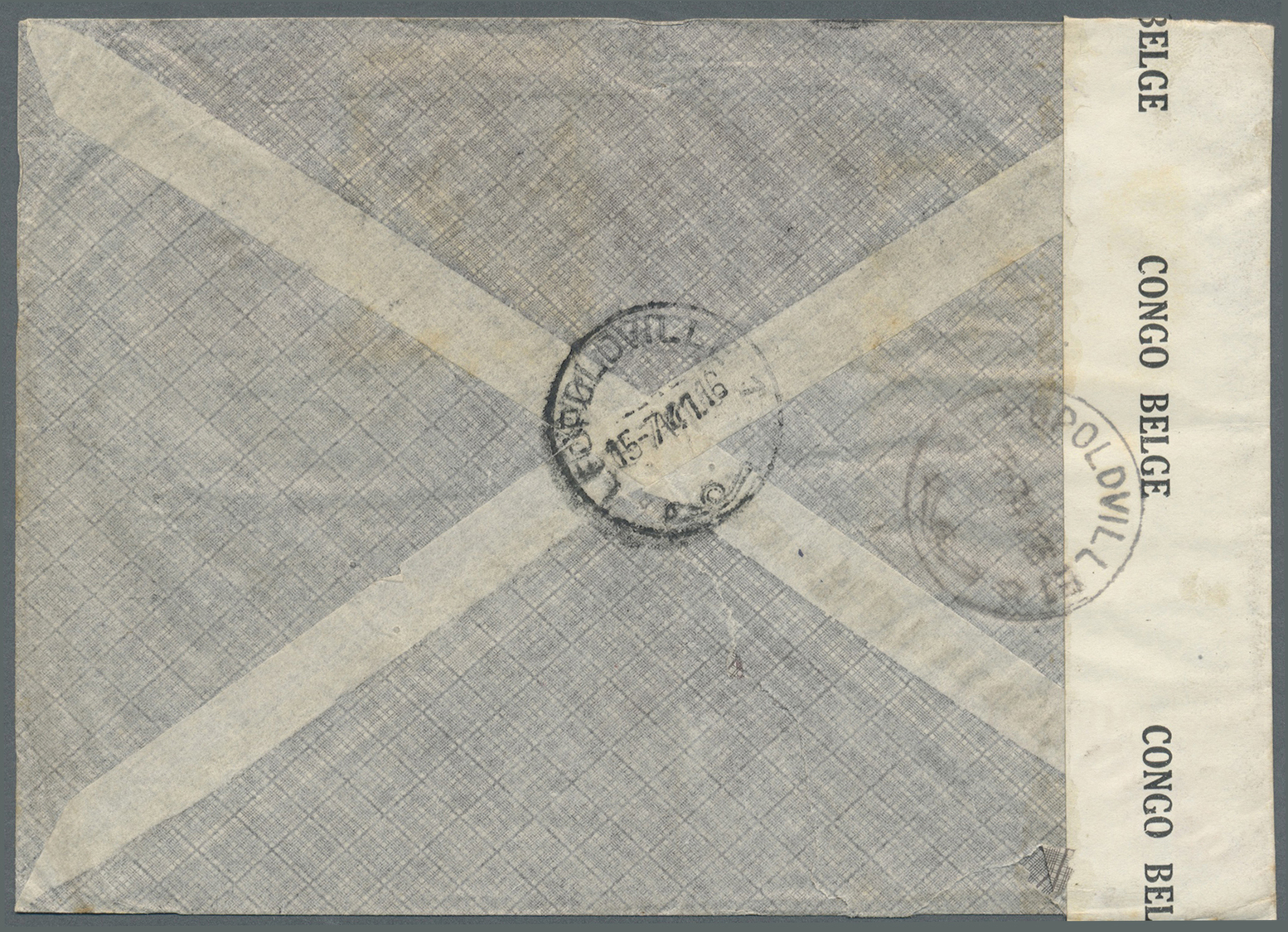 Br Goldküste: 1941 Air Mail Envelope (stamps Small Stains) Written From Leopoldville Addressed To London Bearing Belgian - Gold Coast (...-1957)