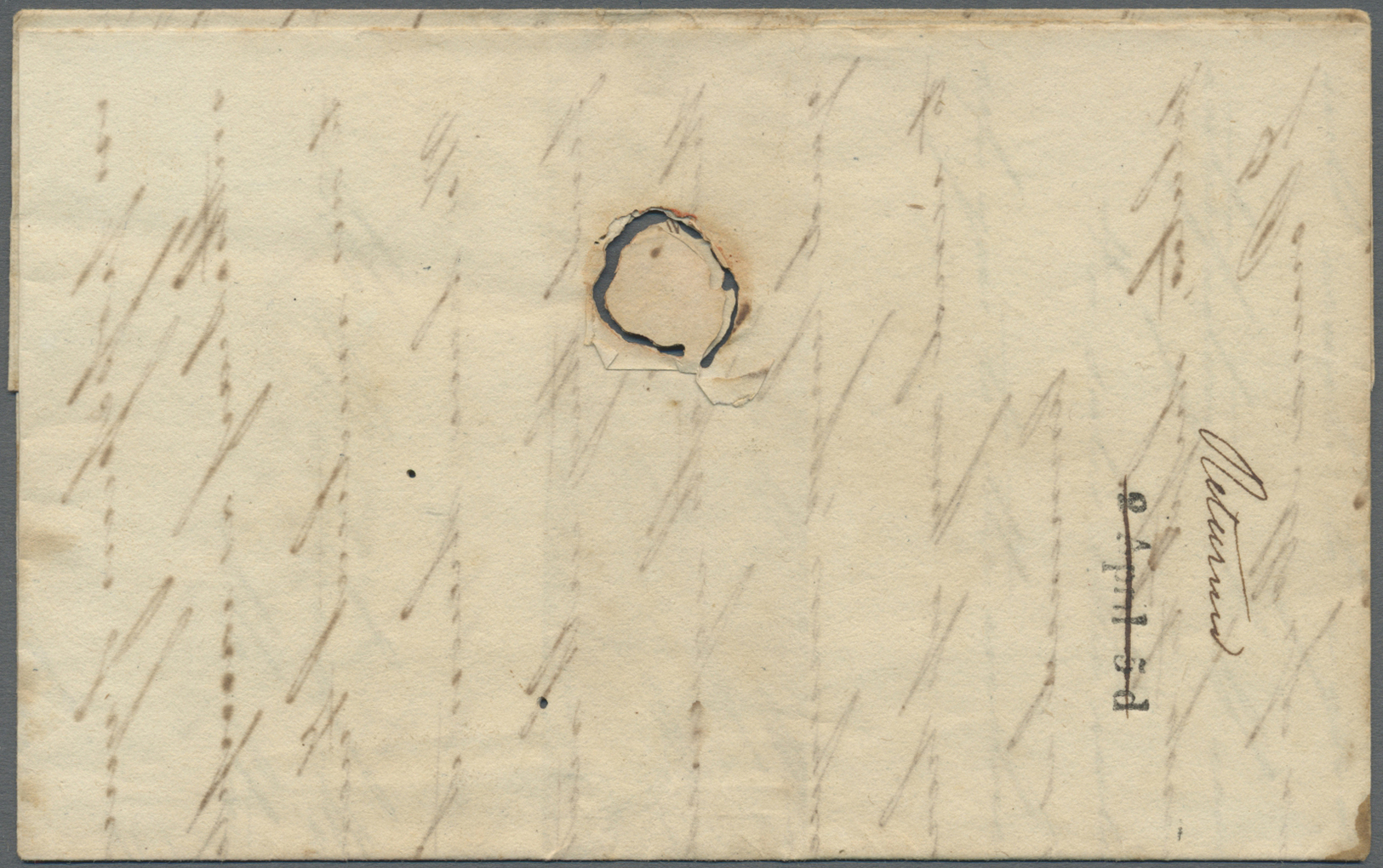 Br Malta - Vorphilatelie: 1838. Envelope (holes) Written From Leghorn Dated '15th March 1838' Addressed To Malta - Malte