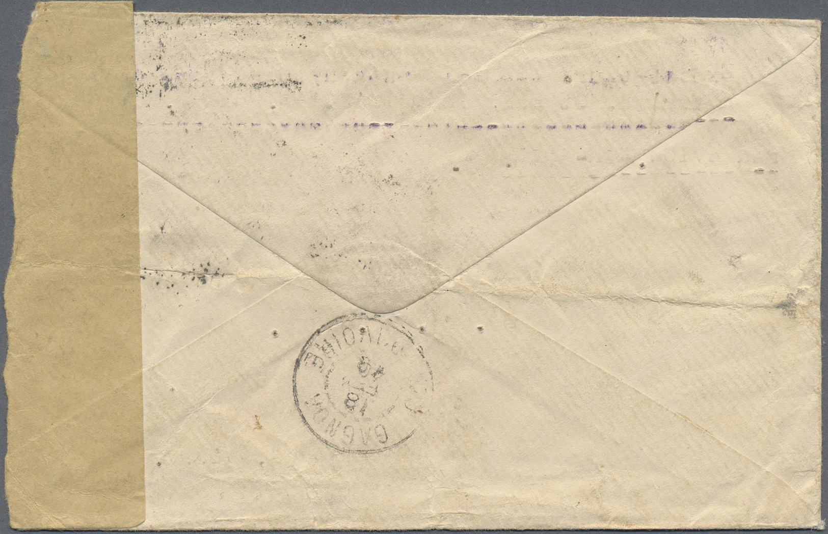 Br Goldküste: 1945. Air Mail Envelope (roughly Opened At Right) Addressed To Gagnoa, Ivory Coast Bearing SG 126, 6d Purp - Gold Coast (...-1957)
