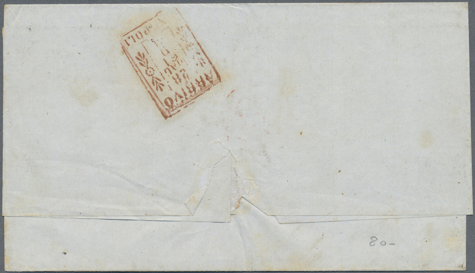 Br Malta: 1861 Folded Letter Sheet To Naples Franked By GB 2d., Plate 8, And 1d. Tied By "A/MALTA/MY 25/61"-"A25" - Malte