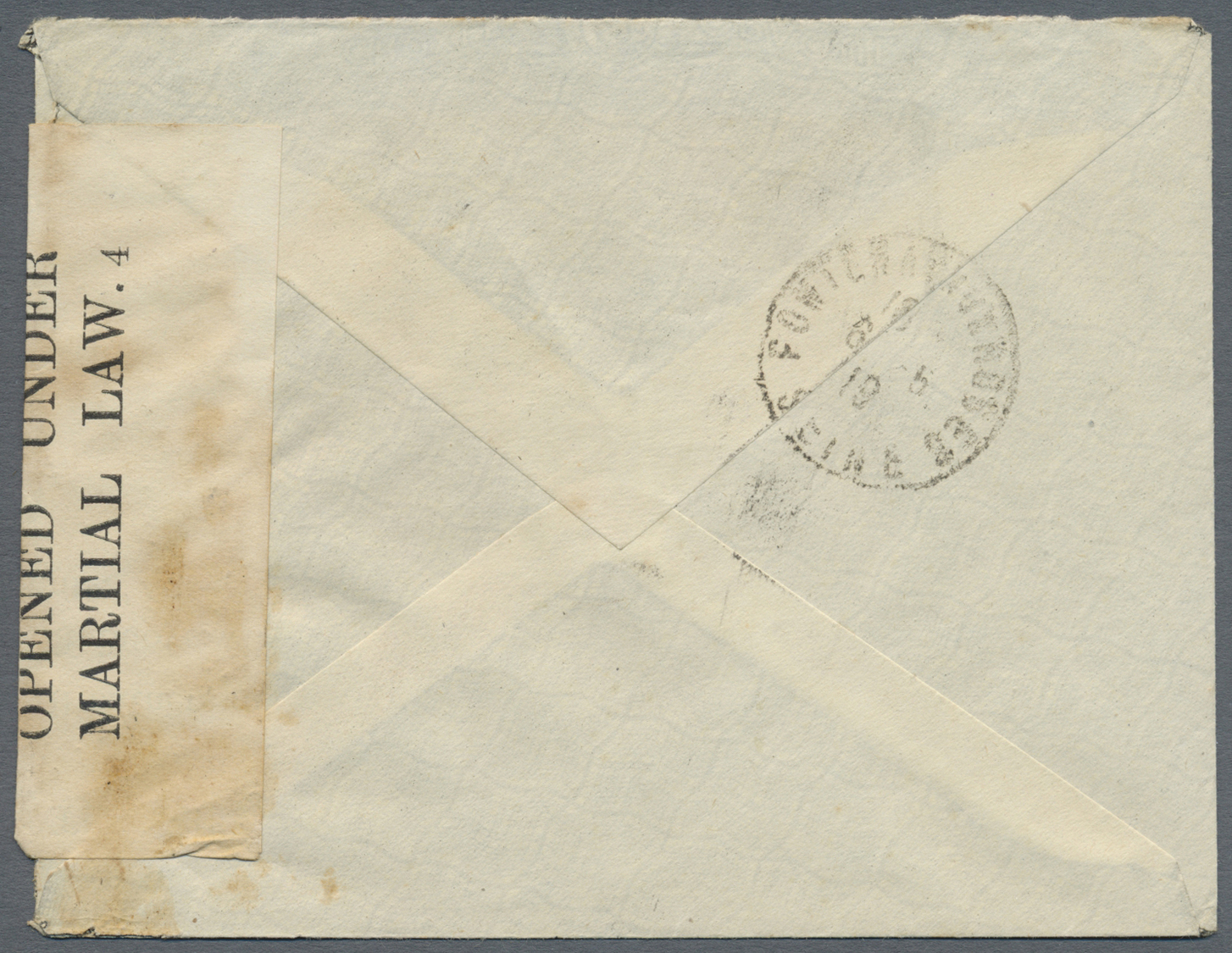 Br Malta: 1919. Envelope Addressed To France Bearing SG 71, 1/2d Green (5) Tied By Misida Date Stamp With 'Opened - Malte