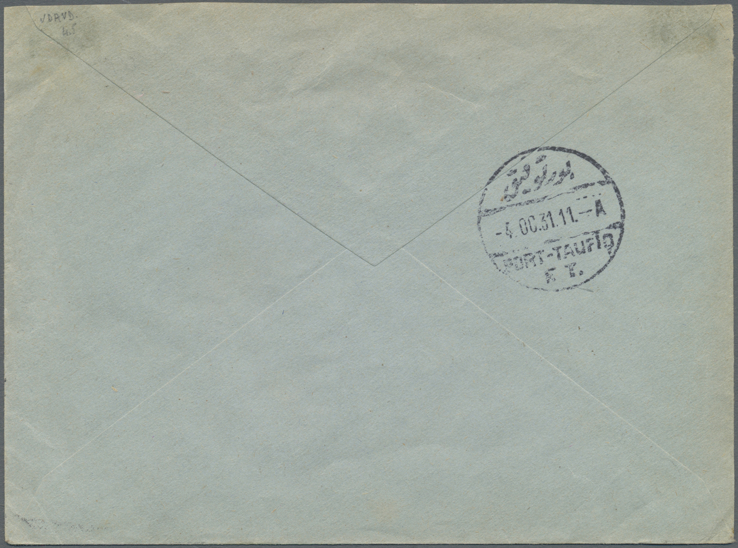 Br Malta: 1931. Envelope Addressed To Egypt Bearing SG 71, ½d Green (pair) Tied By 'Khedivial Mail Line/S.S. Talo - Malta
