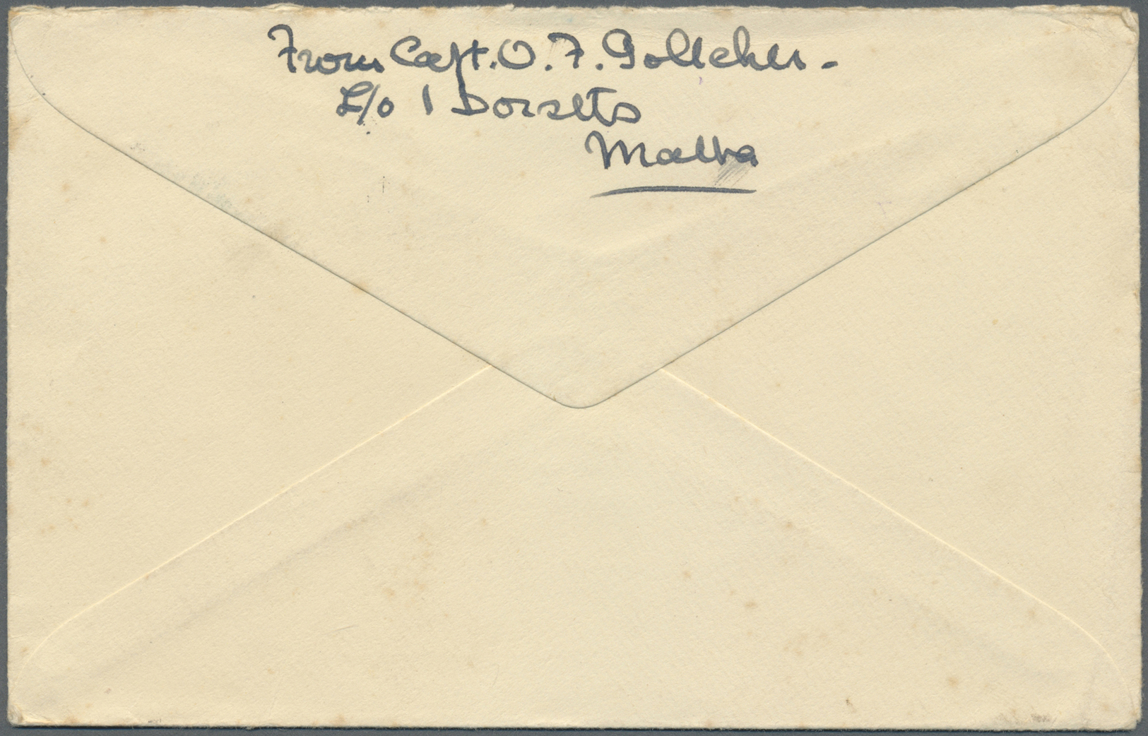 Br Malta: 1941. Air Mail Envelope Addressed To 'Sir Harry Luke, Government House, Fiji' Bearing Malta SG 223, 3d - Malte