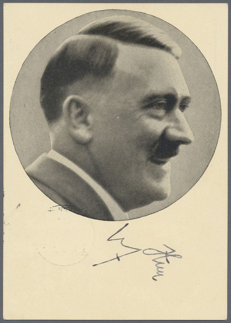 Ansichtskarten: Propaganda: 1941, Porträtkarte Adolf HITLER Mit Unterschrift Auf Der Bildseite, Mit - Partiti Politici & Elezioni