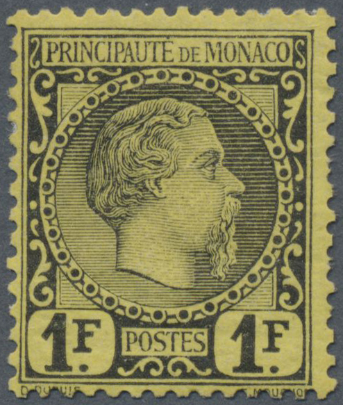 * Monaco: Mi.Nr. 9 Ungebraucht, Orig.Gummi Mit Falzrest, Rechts Zwei Zähne Kürzer, Sonst Tadellos, Mi. 1.800,- E - Unused Stamps