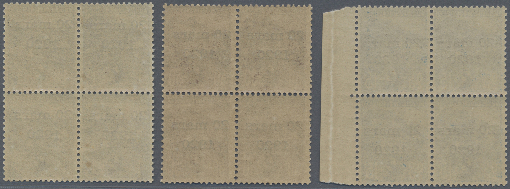 **/ Monaco: 1920, Hochzeit Prinzessin Charlotte, Postfrischer Viererblocksatz, Teils Vom Bogenrand (teilweise Ange - Unused Stamps