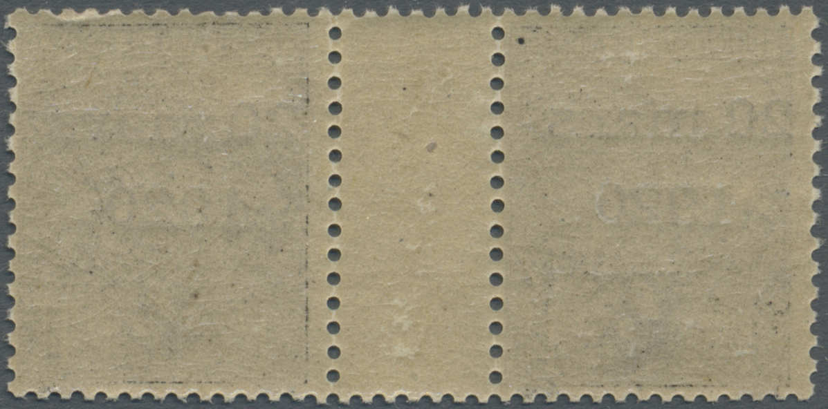 ** Monaco: 1920, 20 Mars On 1 Fr Gutter Pair, Mint Never Hinged - Unused Stamps