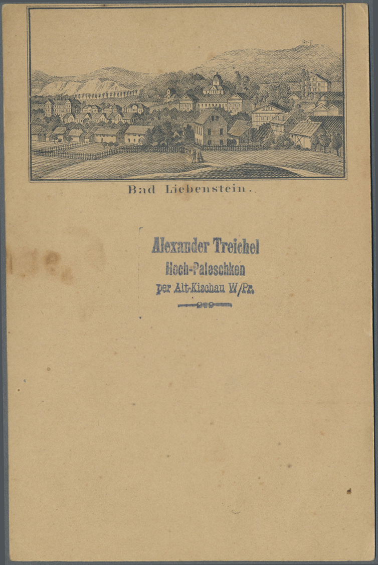 GA Ansichtskarten: Vorläufer: 1880 Ca., BAD LIEBENSTEIN, Vorläuferkarte 5 Pf. Lila Als Privatganzsache, - Non Classificati