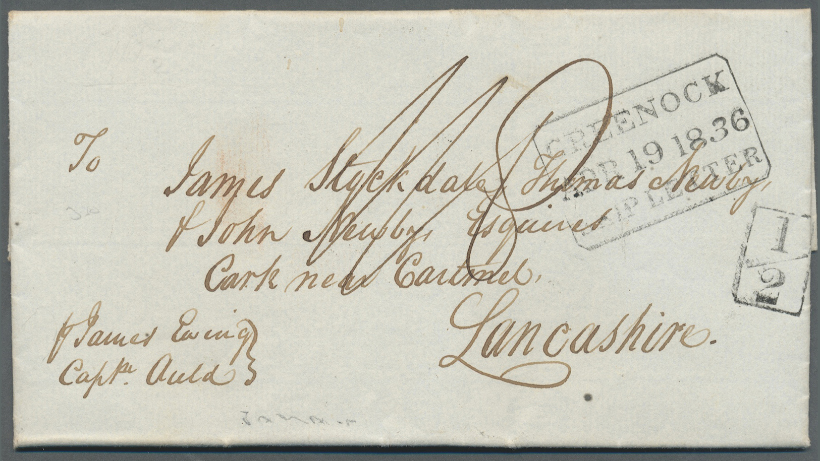 Br Jamaica - Vorphilatelie: 1836. Stampless Envelope Written From Spanish Town, Jamaica Dated '5 Feb 1836' Addressed To  - Jamaica (...-1961)