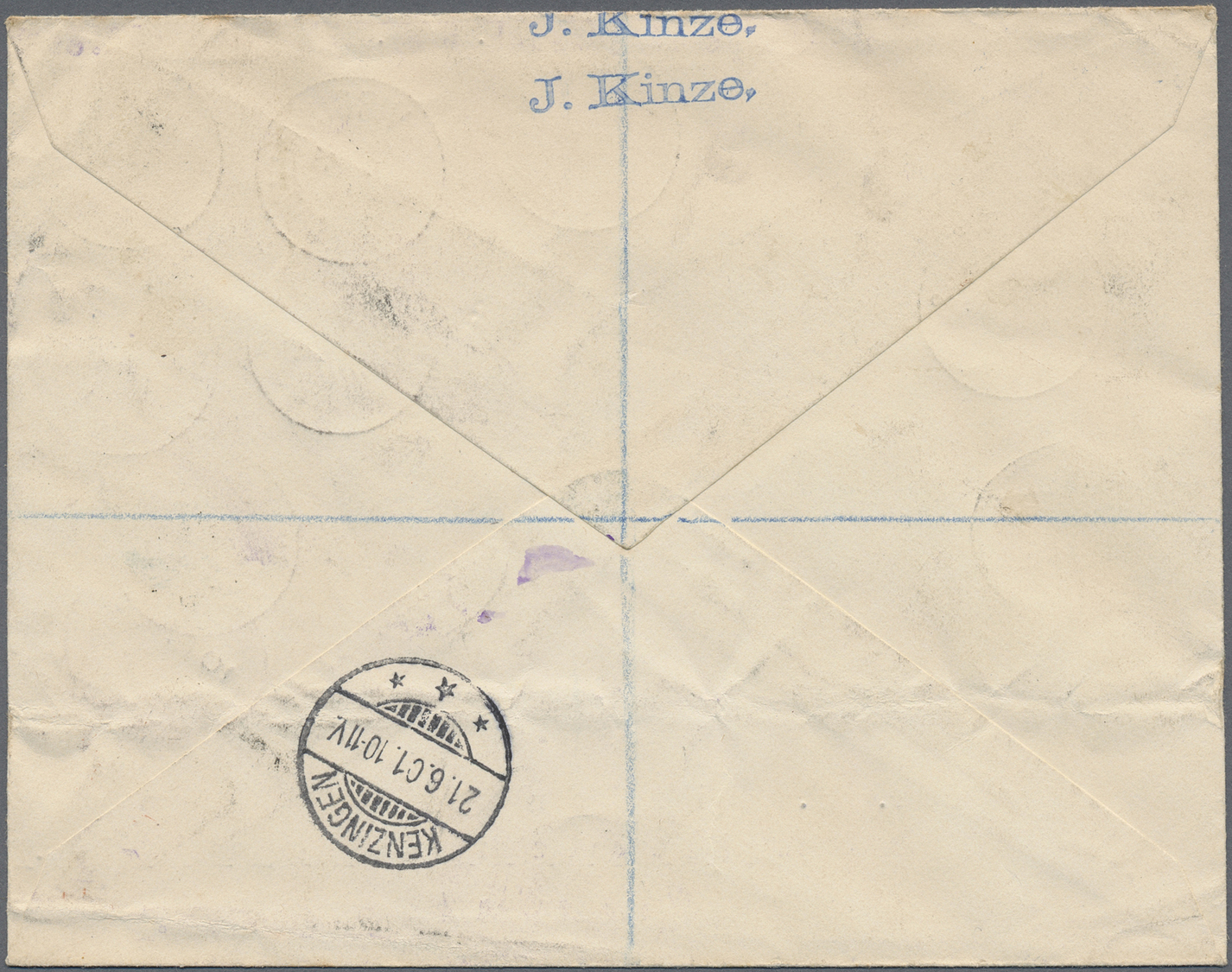 Br Jungferninseln / Virgin Islands: 1901, 1 D Definitive In Block Of Ten An Registered Letter Via London To Germany. Vf. - British Virgin Islands