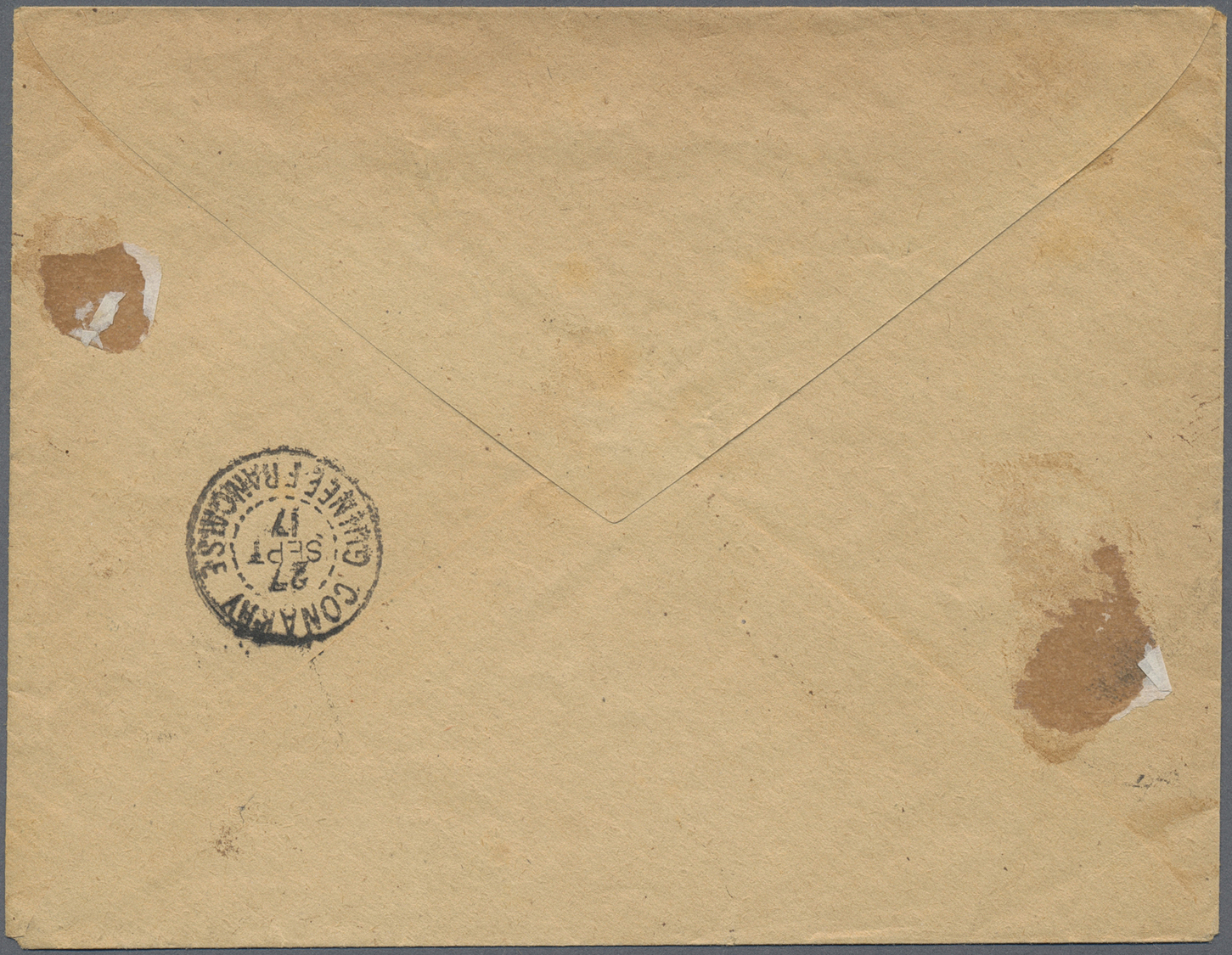Br Kamerun: 1917. Stampless Envelope Endorsed 'F.M.' Written From The 'Depot D'loles, Douala' Dated '19th Sept 17' Addre - Cameroun (1960-...)