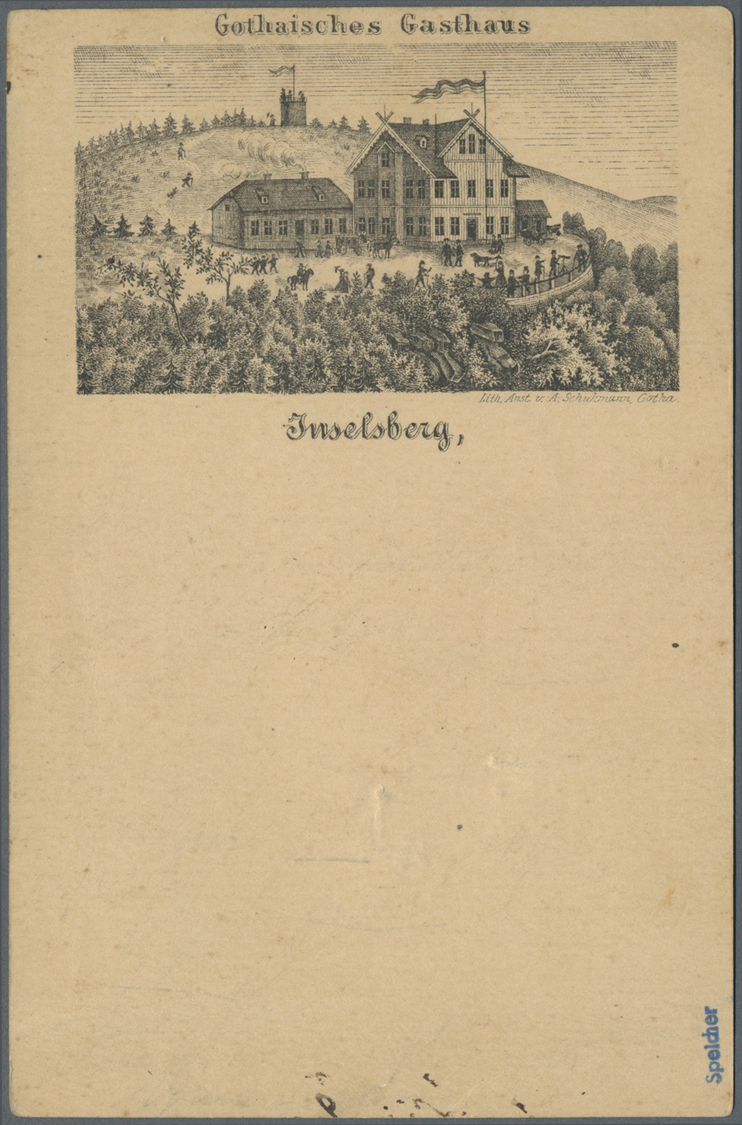 GA Ansichtskarten: Vorläufer: 1884, INSELBERG, Gothaisches Gasthaus, Vorläuferkarte 5 Pf. Lila Als Priv - Non Classificati