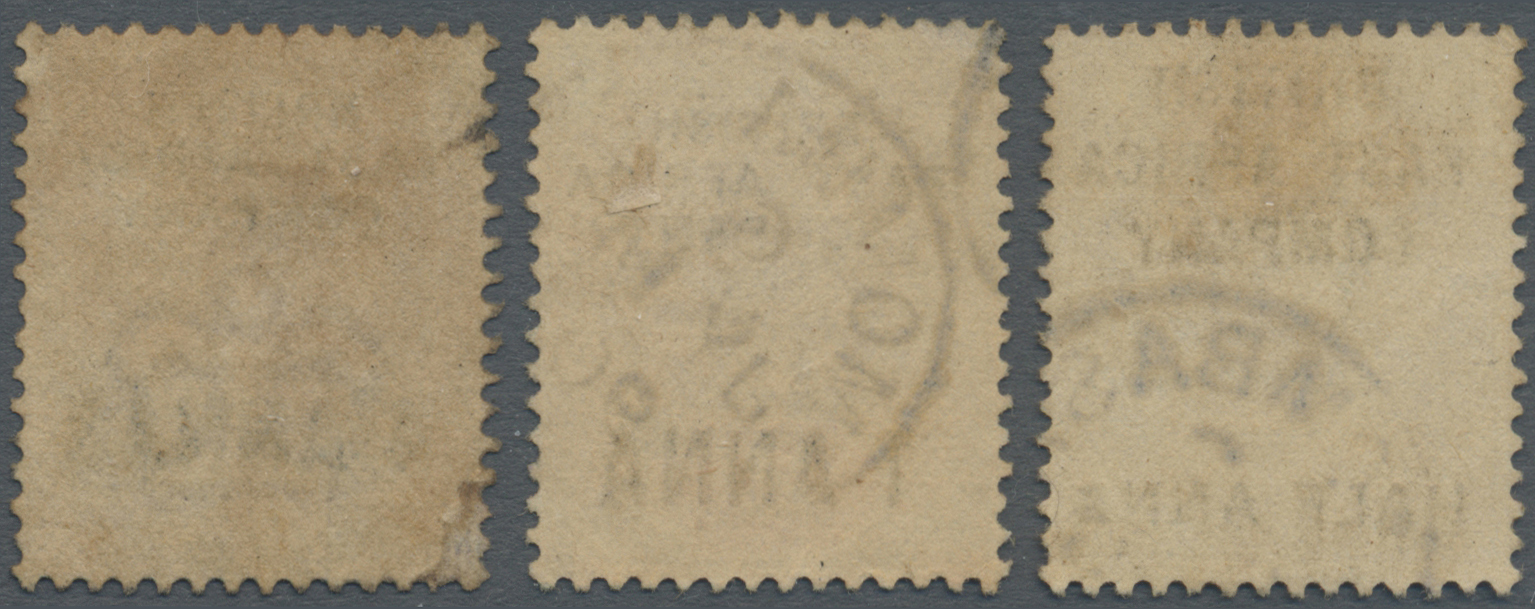 O Kenia - Britisch Ostafrika Kompanie: 1890 Set Of Three Stamps Of Great Britain Optd. "British East Africa Company", Wi - British East Africa