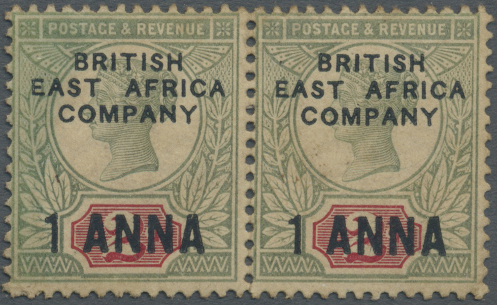 /(*) Kenia - Britisch Ostafrika Kompanie: 1890 'British East Africa Company' 1a On 2d Horizontal Pair, Unused With Trace - British East Africa