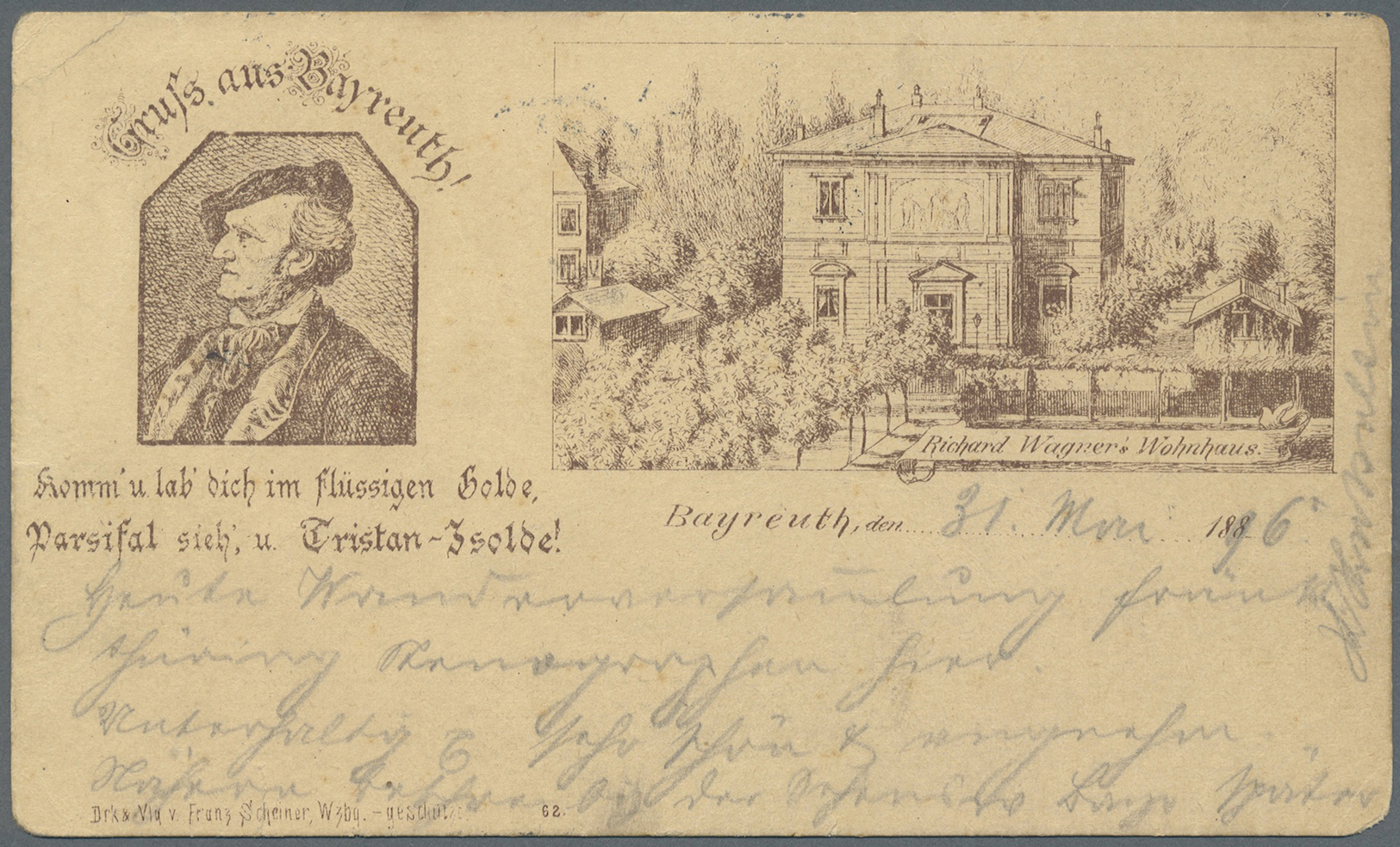 Ansichtskarten: Vorläufer: 1885 Ca., BAYREUTH "Wagner-Oper Tristan Und Isolde", Vorläuferkarte Des V - Non Classificati