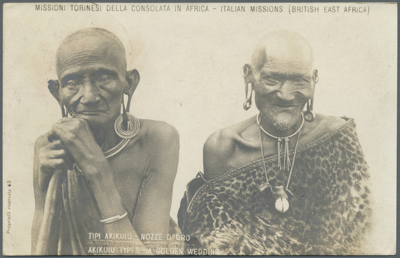 Br Kenia - Britisch Ostafrika: 1911. Picture Post Card Of 'Akikuiu Tribe, Golden Wedding Photo' Addressed To England Bea - British East Africa